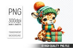 Watercolor Christmas Animals Clipart PNG Bundle, 37Designs Product Image 10