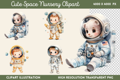 Cute Space Nursery Clipart Sublimation PNG Product Image 1