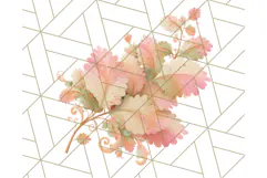 Fall Foliage Clipart PNG, Pink and Green Leaves Product Image 5