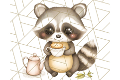 Tea Time Animal Clipart PNG Woodland Forest, Cottagecore Png Product Image 5