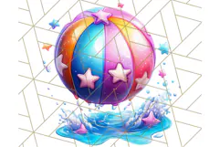 Chibi Summer Girls Clipart PNG, Bright Kawaii Summer Art Product Image 5