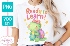 Cute back to school shirt PNG, Ready to learn sublimation Product Image 4