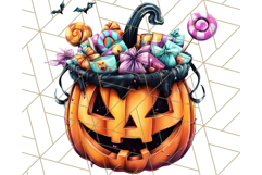 Bright Halloween Dinosaur PNG Clipart with Holiday Elements Product Image 5