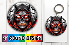 Heartfelt Keychain Circle PNG, Skull Product Image 1