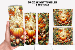 Pumpkins Skinny Tumbler 20oz Wrap Design, Halloween Tumbler Product Image 1