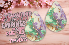 Playful Teardrop Earrings Sublimation Template , Abstract Pa Product Image 1