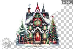 Christmas House Sublimation - Clipart PNG Design Product Image 1