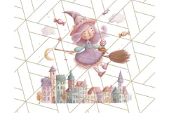 Pastel Halloween Town PNG Clipart, Spooky Shops & Homes Png Product Image 5