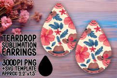 Joyful Smile Pattern Earring Sublimation PNG Product Image 1