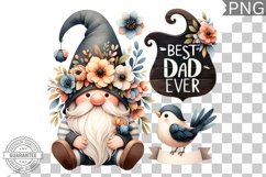 Best Dad Ever Sublimation - Father's Day Gnome Clipart PNG Product Image 1