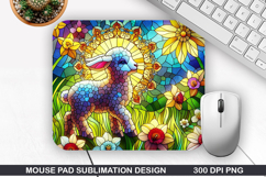 Easter Lambs Mouse Pad Sublimation, Easter Mouse Pad PNG Product Image 1