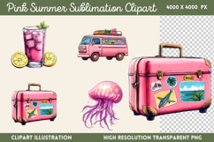 Pink Summer Sublimation Clipart PNG Product Image 1