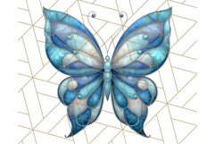 Stained Glass Butterfly PNG Colorful Clipart for Sublimation Product Image 5