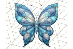 Stained Glass Butterfly PNG Colorful Clipart for Sublimation Product Image 5