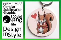 Stylish Circle Design Keychain Template , Valenines Animals Product Image 1