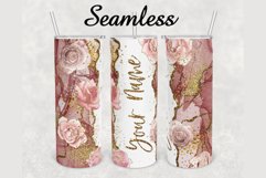 Roses Alcohol Ink Marble 20 oz sublimation design tumbler Product Image 1