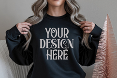 Christmas Gildan 18000 Black Crewneck Sweatshirt Mocku Product Image 1