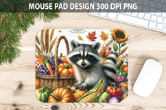 Raccoon Mouse pad Sublimation - Thanksgiving Animal PNG Product Image 1