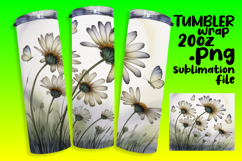 Sublimation Ready 20oz Tumbler , Flowers Product Image 1