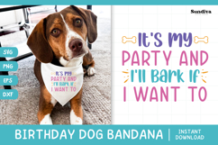 Cute Birthday Dog Bandana Quote SVG | It&#039;s My Party Product Image 1