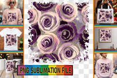 LUMINOUS Sublimation TSHIRT PNG, Flower Pattern Product Image 1