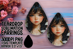 Vibrant Teardrop Earrings Template Art , Fairy Product Image 1