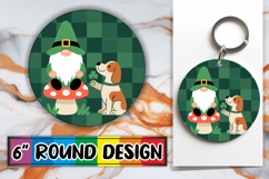 Cute Watercolor Spring Animals Round Design PNG Product Image 1