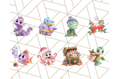 3D Under the Sea Christmas Clipart, Ocean Life Christmas PNG Product Image 5