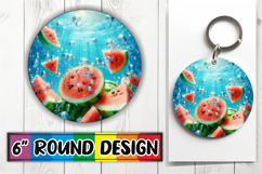 Luminous Round Ornaments Sublimation PNG, 3D Fruits Product Image 1