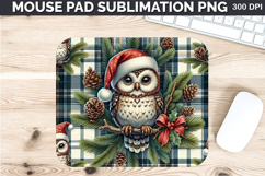 Watercolor Owls Mouse Pad Sublimation - Christmas PNG Design Product Image 1