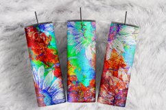 Multicolor Floral Milky Way Alcohol Ink 20 oz tumbler wrap Product Image 1