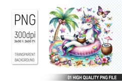 Summer Animals Clipart PNG Bundle, Tropical Summer Animals Product Image 19