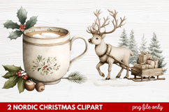 2 Nordic Christmas Clipart | Scandinavian Holiday PNG Product Image 1