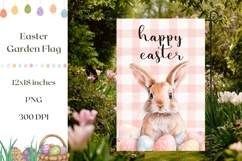 Pink Easter Garden Flag, Easter Bunny PNG Product Image 1