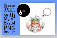 Cute Circle Design Car Coaster PNG , Cute Bunny Product Image 1