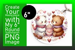 Cute Circle Design Coaster Template , Valentine Bear Product Image 1