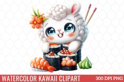 Watercolor Kawaii Clipart Product Image 1