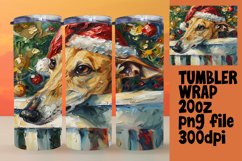 Peeking Dog Holiday Design Christmas Winter Tumbler Wrap Product Image 1