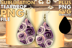 Playful Teardrop Earrings Design PNG, Flower Pattern Product Image 1