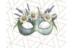 Vintage Garden Masquerade Floral Eye Mask PNG Clipart Product Image 5