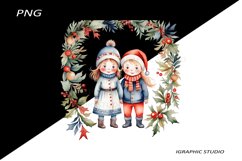 Winter Png, Christmas Kids Clipart, Folk Christmas Png Product Image 1