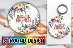 Bright Round Ornaments Sublimation, Flower Quote Product Image 1