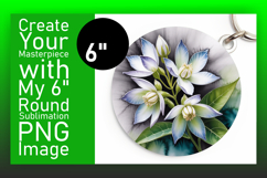 Cute Circle PNG Car Coaster Design , Flowers Product Image 1