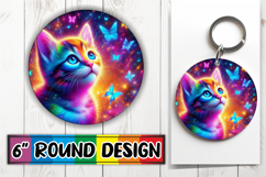 Timeless Round Ornaments Sublimation PNG, Cat Product Image 1
