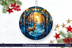 Christmas Ornament Design | Stained Glass Deer | Forest PNG Product Image 1