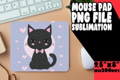 Artistic Watercolor Cat Mouse Pad PNG Product Image 1
