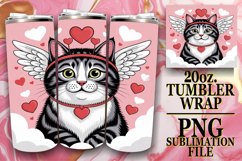 Radiant days 20oz tumbler wrap, Valentines Cat Product Image 1