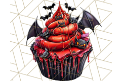 Halloween Cupcake PNG Clipart with Witch Hats and Ghosts Product Image 5