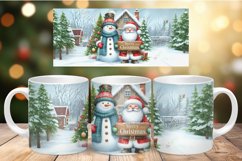 Mug Wrap Sublimation - santa claus and snowman Product Image 1