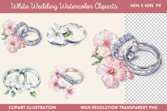 White Wedding Watercolor Clipart PNG Product Image 1